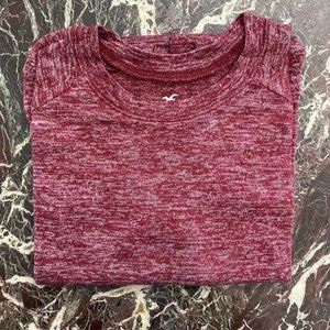Hollister Burgundy Long-Sleeved Crop Top
